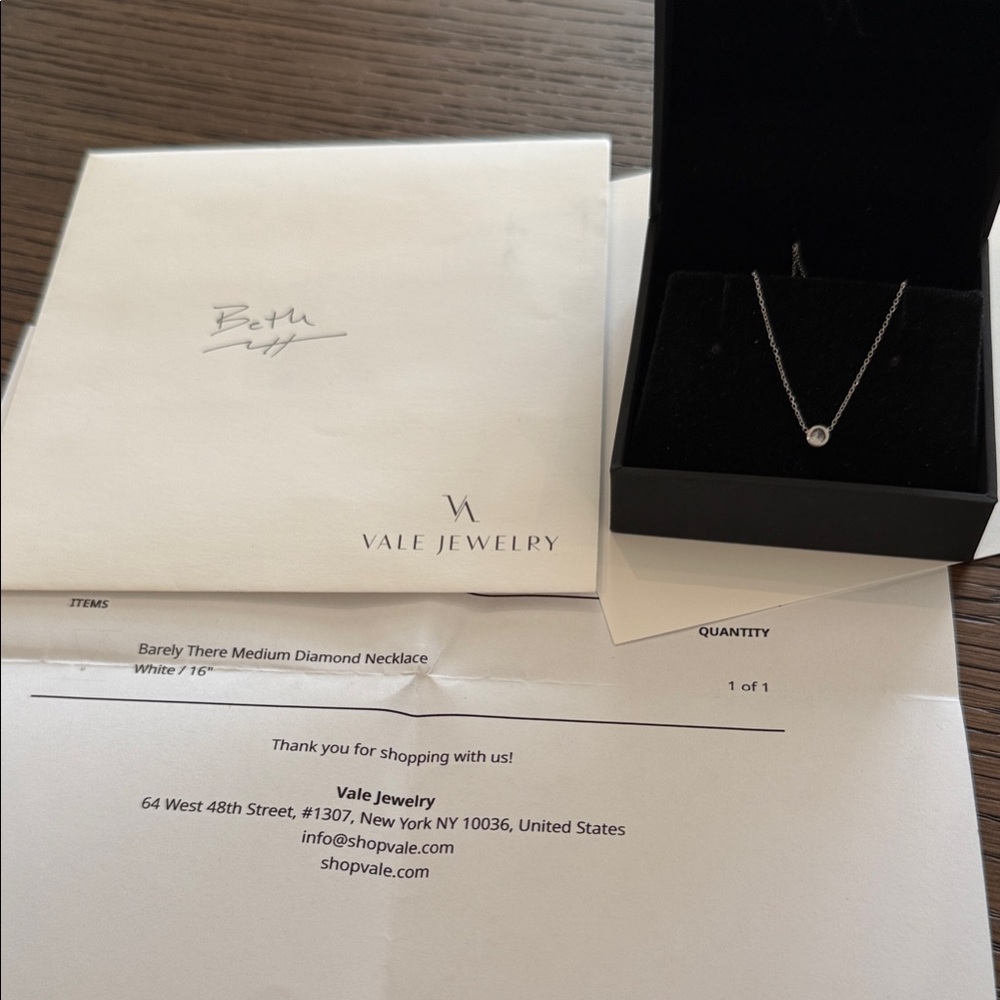 Vale Jewelry 14k White Gold “Barely There” Medium Diamond Necklace